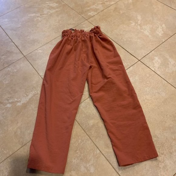unknown | Pants & Jumpsuits | Rust Color Paper Bag Style Pants Size Xs ...